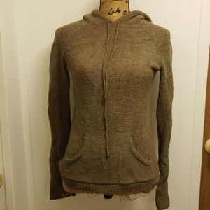 Brown & Green Soft Thick Stretch Hoodie Pullover